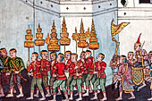 Bangkok Wat Arun - The wall murals inside the ubosot ordination hall illustrate the story of the last ten icarnation of Lord Buddha.  